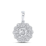 10K Gold Round Diamond Pendant 3/4Cttw