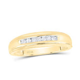 10K Gold Round Diamond Wedding Band Ring 1/12 Cttw