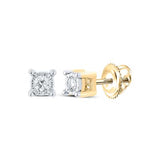 10K Gold Round Diamond Stud Earrings 1/10 Cttw