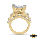 14K Gold Diamond Cluster Bridal Engagement Ring 4 Cttw