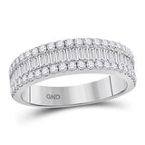 14K White Gold Baguette Diamond Fashion Anniversary Ring 1 Cttw