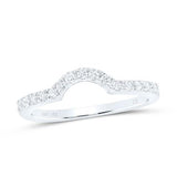 14k Gold Diamond Curved Wedding Band Ring 1/4 CTTW