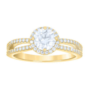 14kt Yellow Gold Womens Moissanite Engagement Ring