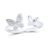 10K Gold Round Diamond Butterfly Ring .03Cttw White