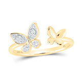 10K Gold Round Diamond Butterfly Ring .03Cttw Yellow