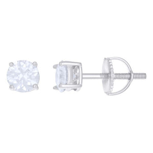 925 Sterling Silver Moissanite 5mm Stud Earrings with Screw Backs