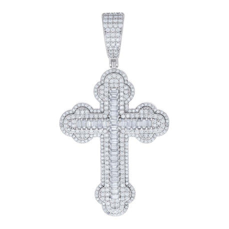 925 Silver Pendant 45mm Moissanite Ctw R:2.1 , B:1.69