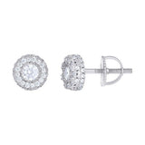 925 Sterling Silver Moissanite Round Stud Earrings