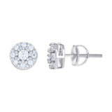 925 Sterling Silver Moissanite Round Stud Earrings