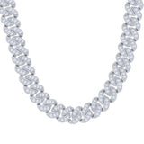 925 Sterling Silver Moissanite Cuban Chain 16mm 22 Inches