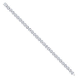 925 Sterling Silver Womens Moissanite Heart Bracelet 7mm 8 Inches