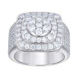 925 Sterling Silver Men's Moissanite Square Head Ring
