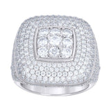 925 Sterling Silver Men's Moissanite Square Ring