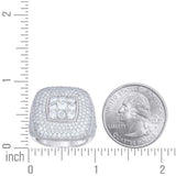 925 Sterling Silver Men's Moissanite Square Ring