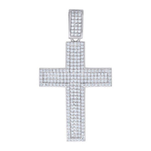 925 Sterling Silver 1.07ct Moissanite Cross Religious Pendant