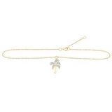 Anklet With Palm Tree 1/12 Ctw Dia
