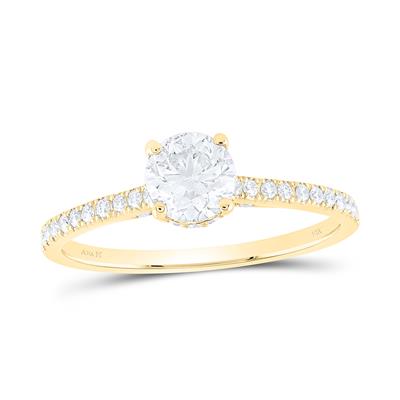 14K Yellow Gold Engagement Ring 1Ctw-Dia 3/4Ct-Crd