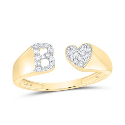 1/8Ctw-Dia Nk Gift Initial B Ladies Heart Ring