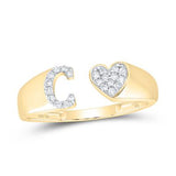 1/10Ctw-Dia Initial C Ladies Heart Ring