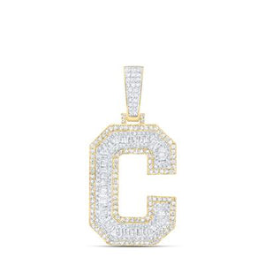 1-7/8 Ctw-Dia Initial C Mens Pendant