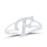 10k Gold Ladies Letter Ring 1/5 CTW-DIA