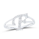 10K Gold Ladies Initial F Ring 1/5Ctw-Dia White