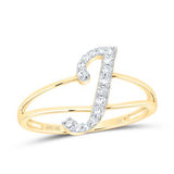 10k Gold Ladies Letter Ring 1/5 CTW-DIA