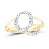 10k Gold Ladies Letter Ring 1/5 CTW-DIA