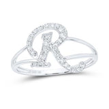 10k Gold Ladies Letter Ring 1/5 CTW-DIA