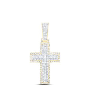 3/4Ctw-Dia Cross Mens Charm