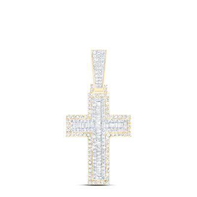 3/4Ctw-Dia Cross Mens Charm