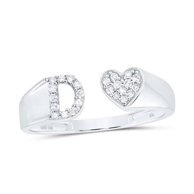 1/8Ctw-Dia Nk Gift Initial D Ladies Heart Ring