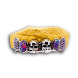 Opal & Skull Grillz Iced Out Fangs Top 6pc