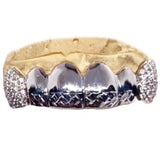 Iced Out Fangs with Diamond Cut Tips Grillz Top or Bottom 6pc