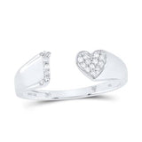 1/12Ctw-Dia Initial J Ladies Heart Ring White