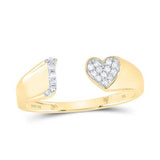 1/12Ctw-Dia Initial J Ladies Heart Ring Yellow