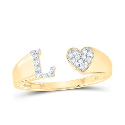1/10Ctw-Dia Nk Gift Initial L Ladies Heart Ring