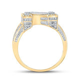 10K Two-Tone Gold Round Diamond N Initial Letter Ring 1-1/5 Cttw