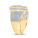 10K Two-Tone Gold Round Diamond P Initial Letter Ring 1 Cttw