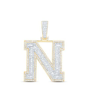 2-5/8 Ctw Dia Initial N Mens Pendant