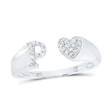 1/10Ctw-Dia Initial P Ladies Heart Ring White