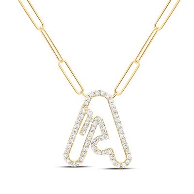 1/3Ctw-Dia Initial A Necklace - 18 Inch