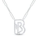 3/8Ctw-Dia Initial B Necklace - 18 Inch