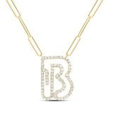 3/8Ctw-Dia Initial B Necklace - 18 Inch
