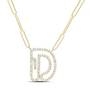 3/8Ctw-Dia Initial D Necklace - 18 Inch