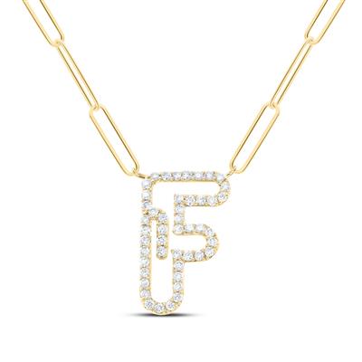 1/3Ctw-Dia Initial F Necklace - 18 Inch