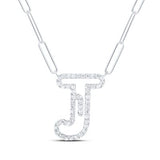 1/3Ctw-Dia Initial J Necklace - 18 Inch