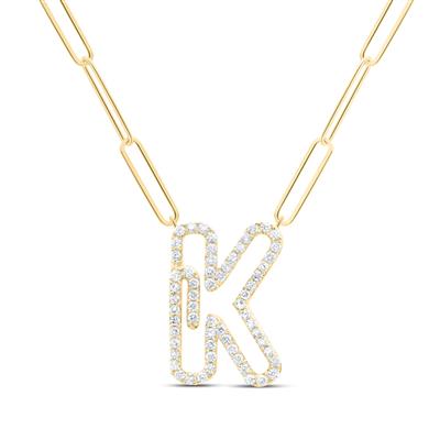 1/3Ctw-Dia Initial K Necklace - 18 Inch