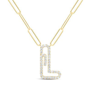 1/4Ctw-Dia Initial L Necklace - 18 Inch