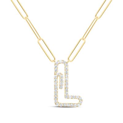 1/4Ctw-Dia Initial L Necklace - 18 Inch
